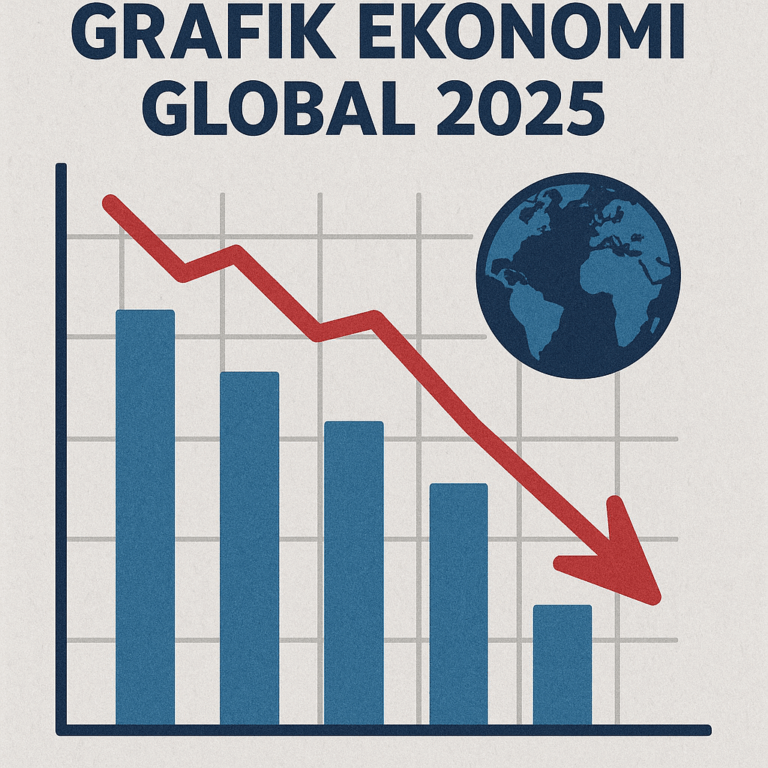 Grafik ekonomi global 2025 dengan tren pertumbuhan menurun