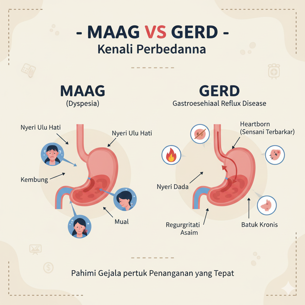 perbedaan maag vs GERD